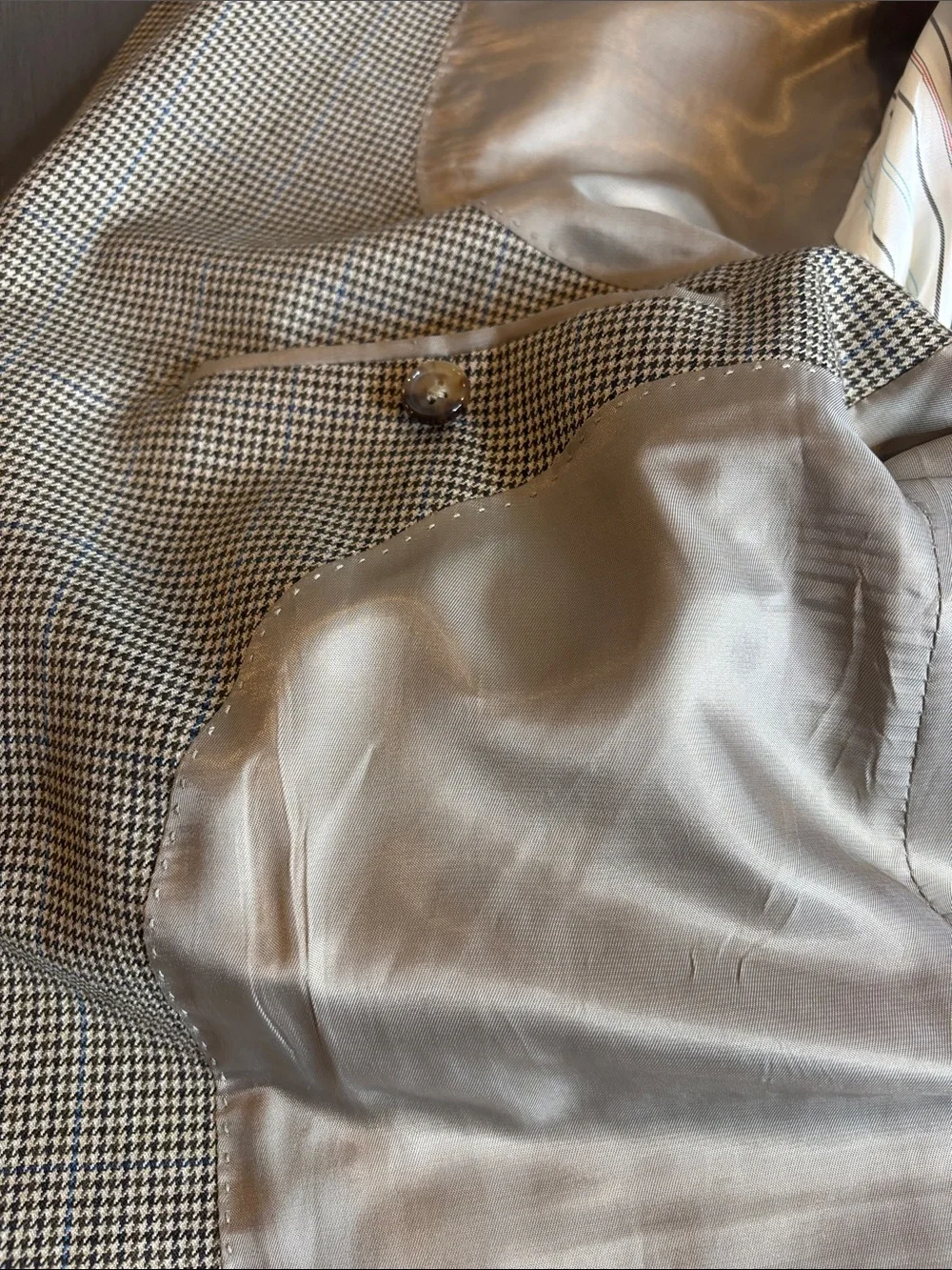 🤎 Lauren Ralph Lauren Men’s Brown Check Blazer 42R Lightweight Sport Coat 🤎